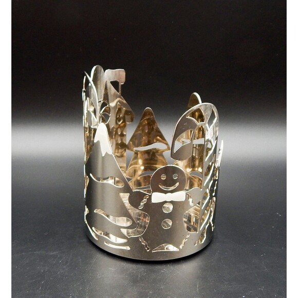 Slatkin & Co Gingerbread House Christmas Tree Holder Silver Bath & Body Works - Picture 2 of 10